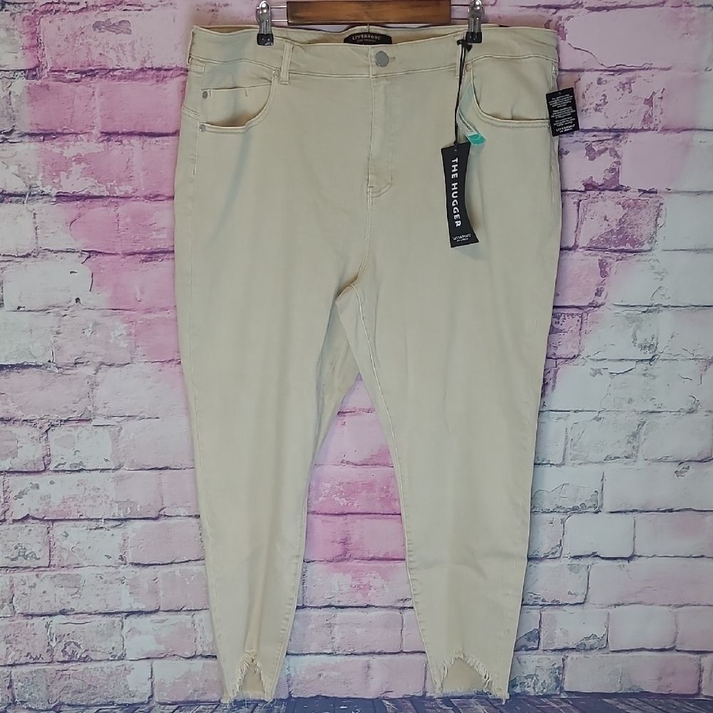 LIVERPOOL LOS ANGELES THE HUGGER ANKLE JEANS IN MONTERREY SAND WOMENS NWT 24W